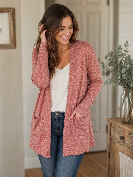 Madewell Sweaters - Madewell Summer Ryder Cardigan Sweater in Heathered Rose, Size Large